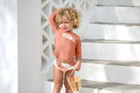 Maillot de bain couche Rayures marron blanc - LASSIG