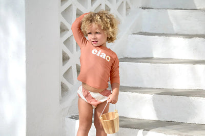 Maillot de bain couche Rayures marron blanc - LASSIG