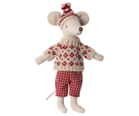 Maman souris avec skis rouge- MAILEG 17-4304-00 5707304140788