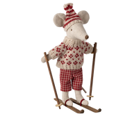 Maman souris avec skis rouge- MAILEG 17-4304-00 5707304140788