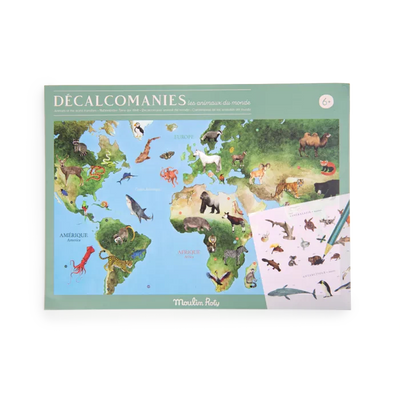 Mappemonde avec décalcomanies tout autour du monde - Moulin Roty 719185 3575677191858