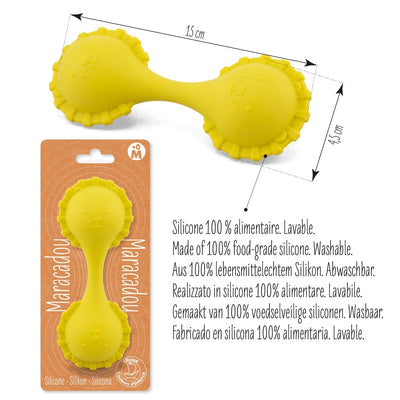 Maraca Sensoriel en Silicone Lion jaune - ULYSSE 7133 3760111717477