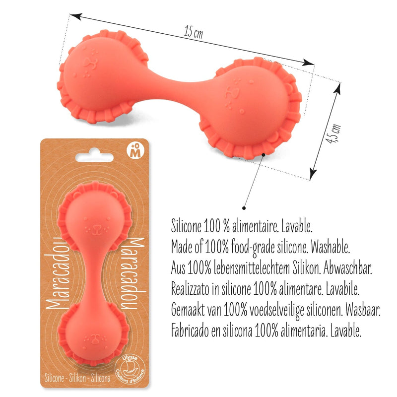 Maraca Sensoriel en Silicone Lion rouge - ULYSSE 7134 3760111717484