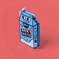 Mémos adhésifs Miky avec stylo-paille d’Omy – vue de profil