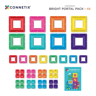 pack bright portal 48 pièces tuiles magnetiques - CONNETIX CT-B-00048-PP 00810164730169