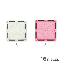 pack glitter transparant/rose 16 Pièces tuile magnetique - cleverclixx CC-3029 6152121374356