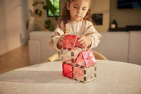 pack glitter transparant/rose 16 Pièces tuile magnetique - cleverclixx CC-3029 6152121374356