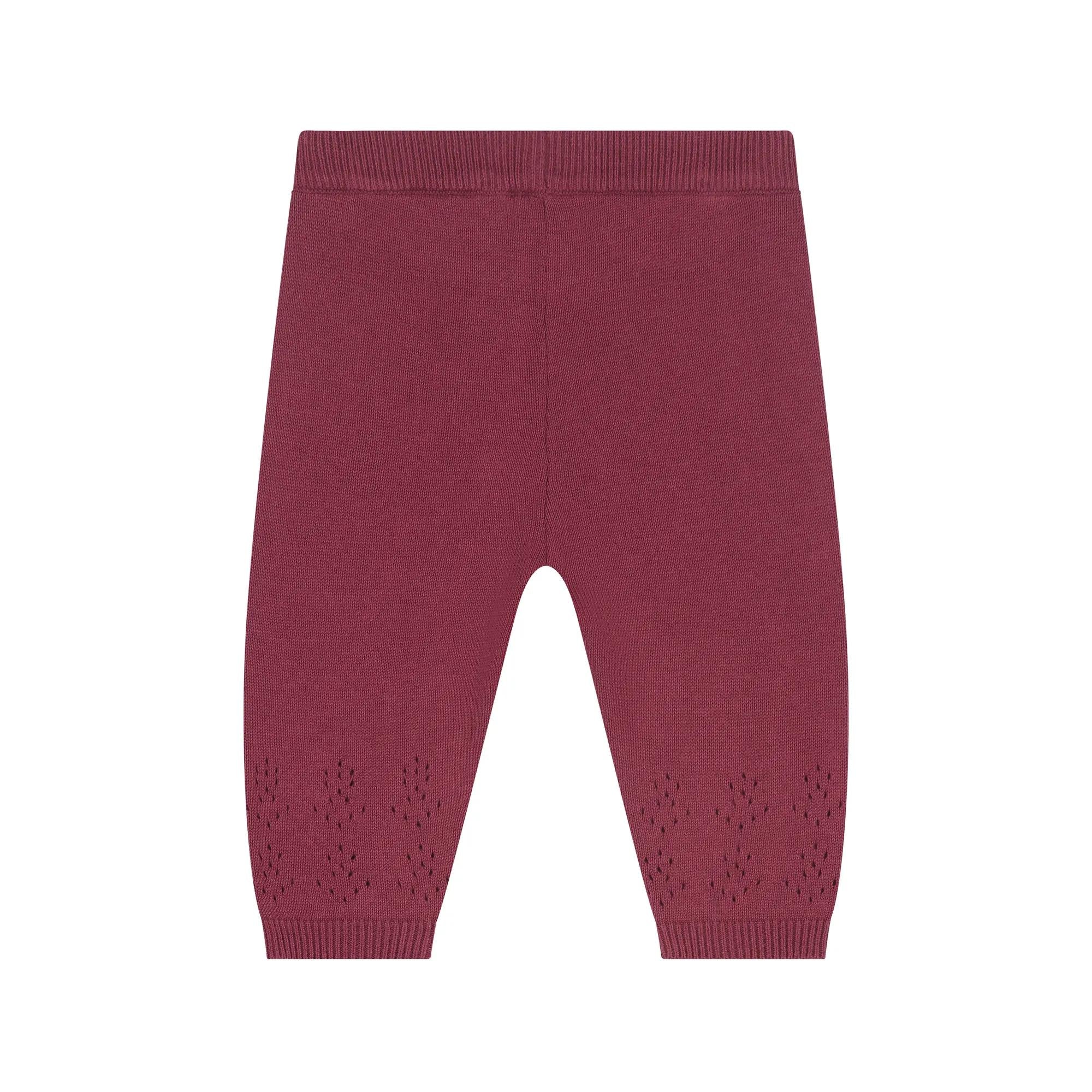 Pantalon bébé en maille rouge foncé d’A Tiny Story – vue 2