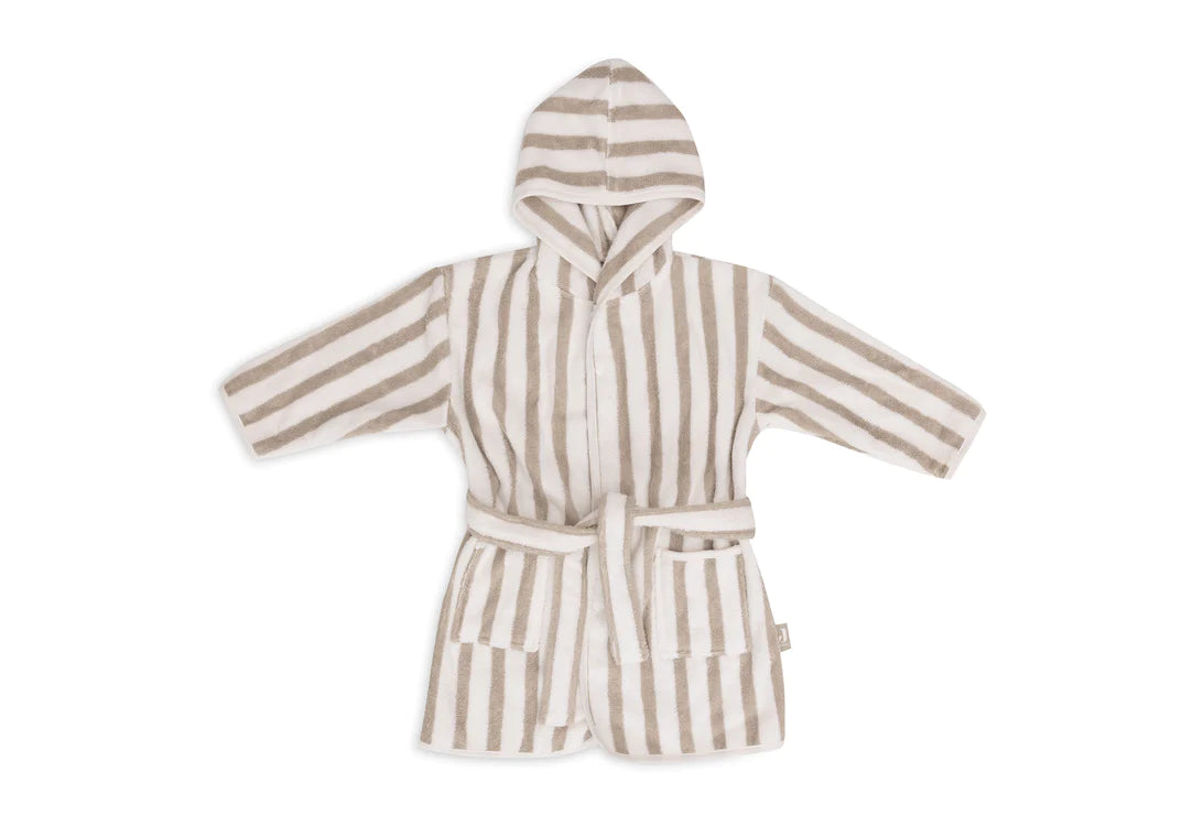 Peignoir en Éponge 3-4 ans Stripe olive green - JOLLEIN 060-809-67058 8717329381018