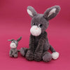 Peluche âne Poitou maman et son bébé gris Les Ptipotos - DEGLINGOS 76030 4895242702821