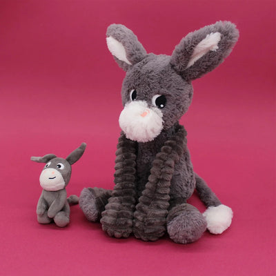 Peluche âne Poitou maman et son bébé gris Les Ptipotos - DEGLINGOS 76030 4895242702821
