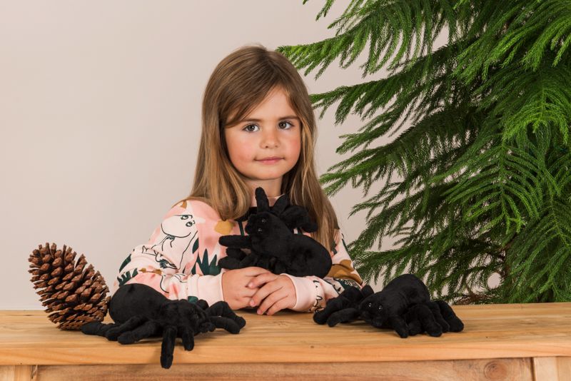 Peluche araignée noire 16 cm Teddy Hermann