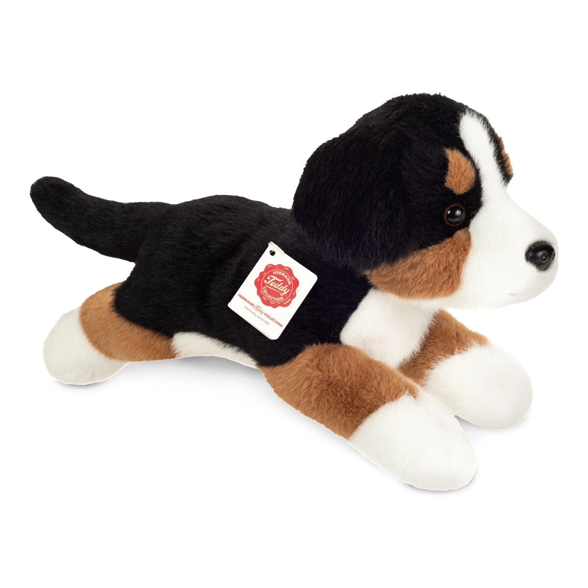 Peluche bouvier bernois allongé 32 cm Teddy Hermann