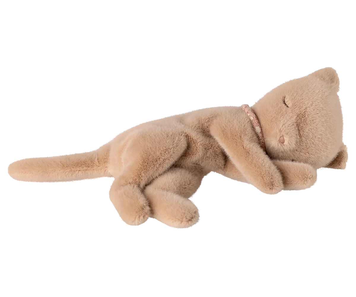 Peluche chaton endormi petit crème pêche - MAILEG 16-6995-00 5707304150398