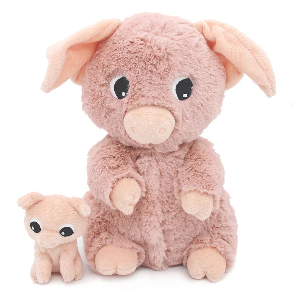 Peluche cochon Barbekiou maman et son bébé rose Les Ptipotos - DEGLINGOS 76020 4895242702807