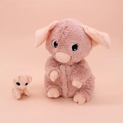 Peluche cochon Barbekiou maman et son bébé rose Les Ptipotos - DEGLINGOS 76020 4895242702807