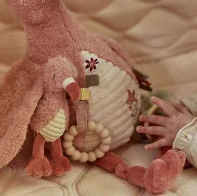 Peluche d'activités flamant rose - Newborn - LITTLE DUTCH