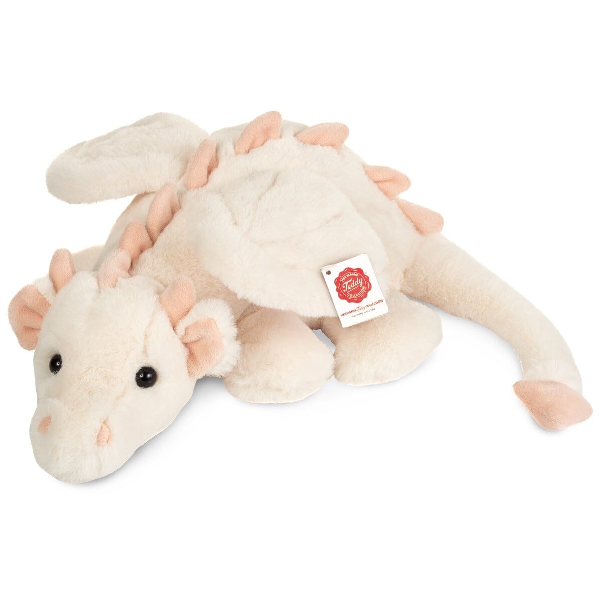Peluche dragon Fluffy blanc et rose 32 cm Teddy Hermann