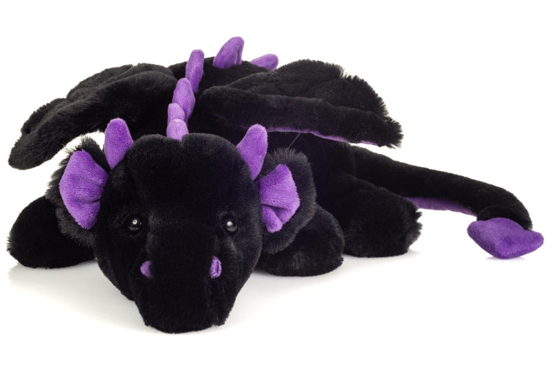 Peluche dragon Logan noir et lilas 32 cm Teddy Hermann