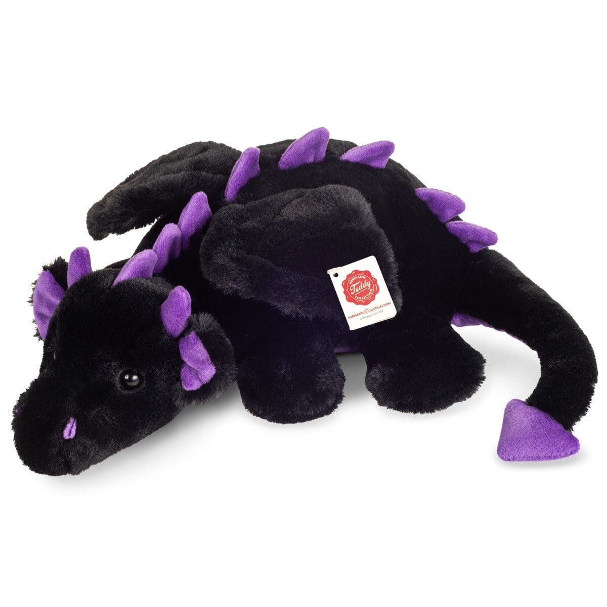 Peluche dragon Logan noir et lilas 32 cm Teddy Hermann