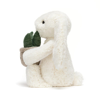 peluche lapin Cream Bunny with Plant - JELLYCAT