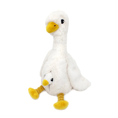 Peluche oie Jébongou maman et son bébé blanc Les Ptipotos - DEGLINGOS 76000 4895242702784