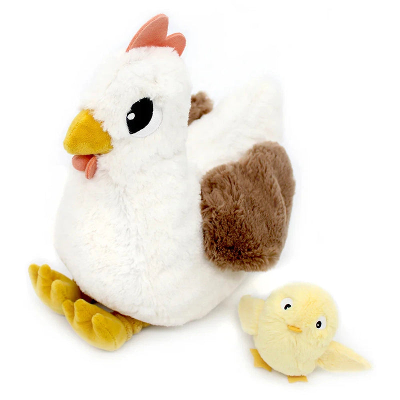 Peluche poule Pioupiou maman et son bébé blanc Les Ptipotos - DEGLINGOS 76010 4895242702791