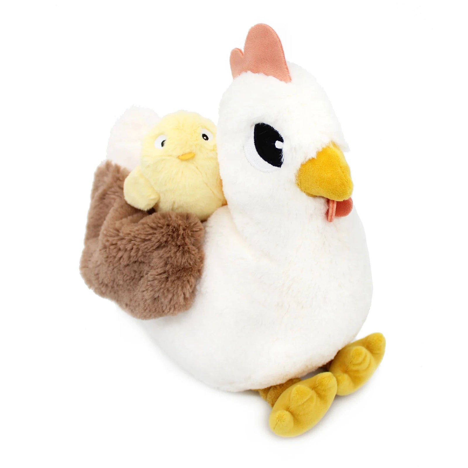 Peluche poule Pioupiou maman et son bébé blanc Les Ptipotos - DEGLINGOS 76010 4895242702791