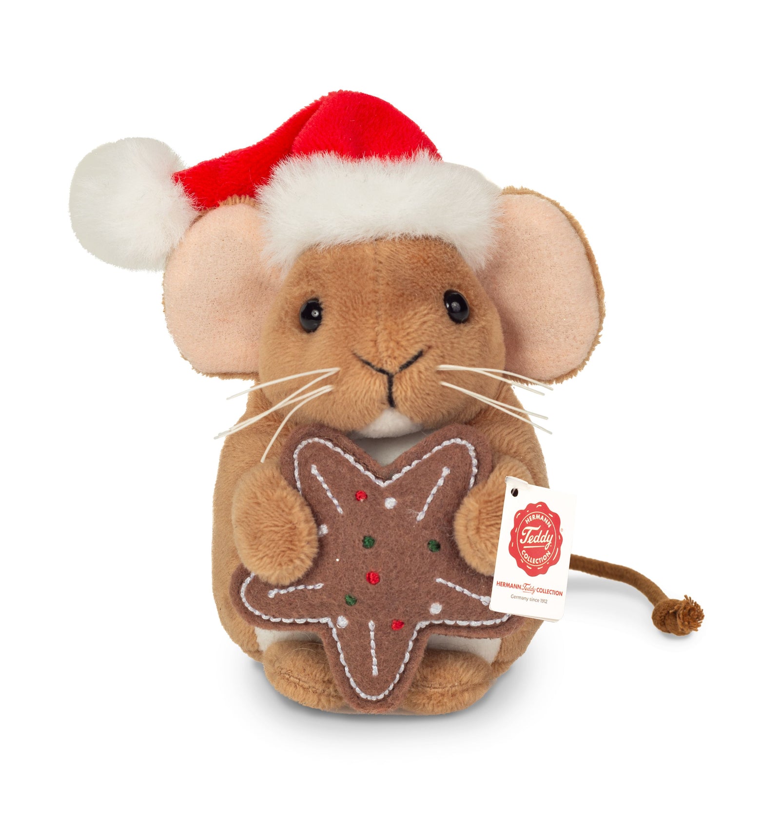 Peluche souris de Noël avec biscuit 11 cm – Teddy Hermann 
