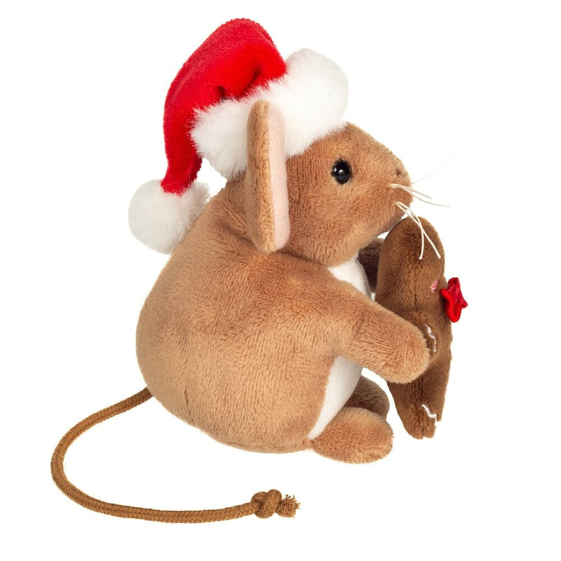 Peluche souris de Noël avec bonhomme en pain d’épices 11 cm Teddy Hermann