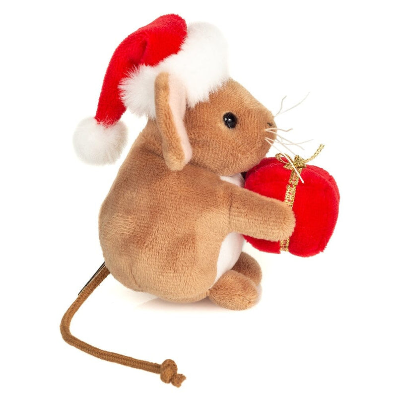 Peluche souris de Noël avec cadeau 11 cm Teddy Hermann