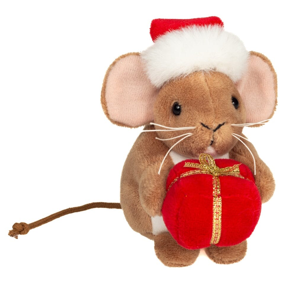 Peluche souris de Noël avec cadeau 11 cm Teddy Hermann