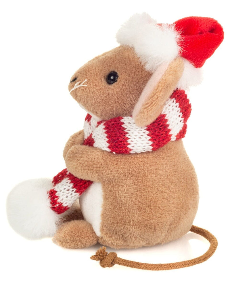 Peluche souris de Noël avec écharpe 11 cm Teddy Hermann