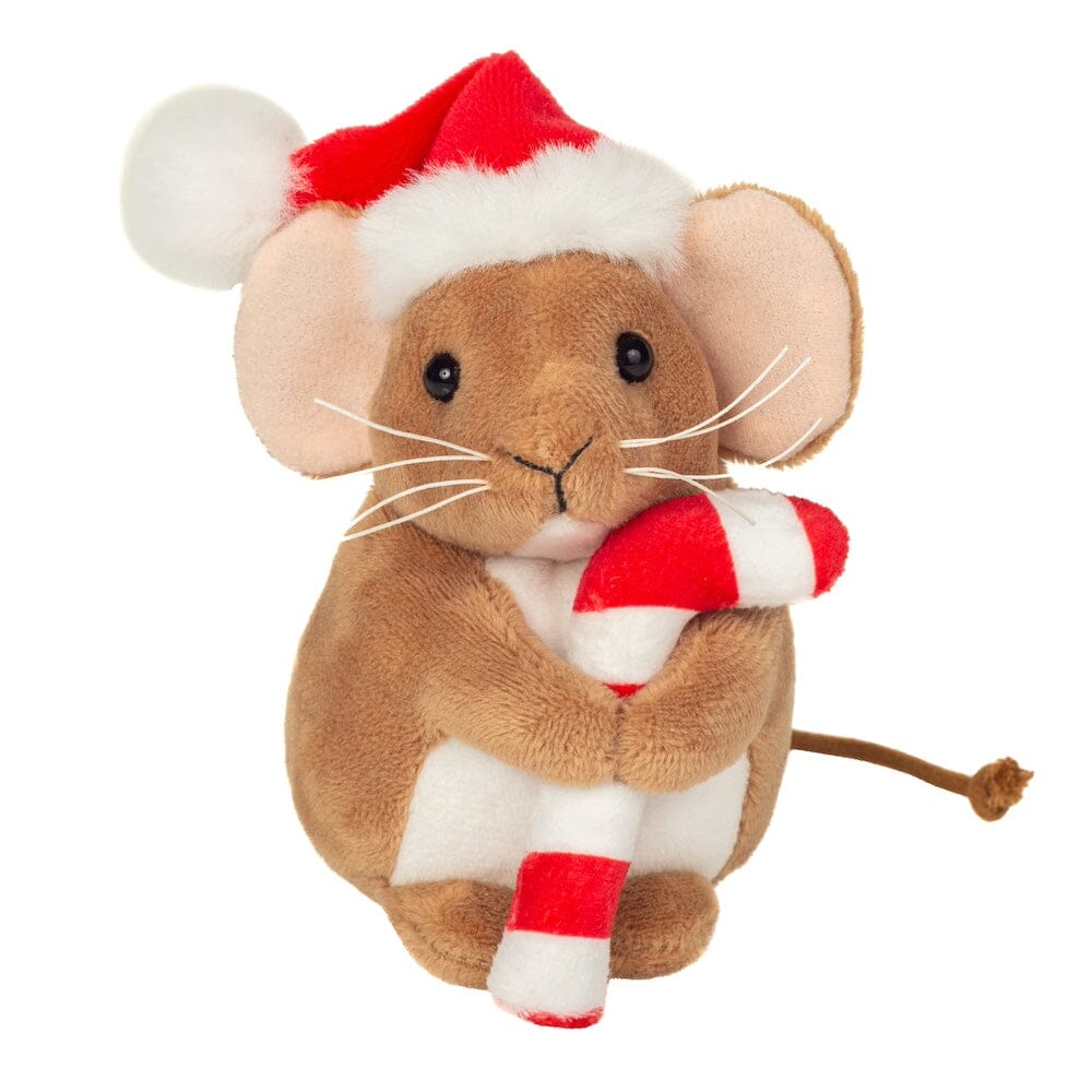 Peluche souris de Noël avec sucre d’orge 11 cm Teddy Hermann