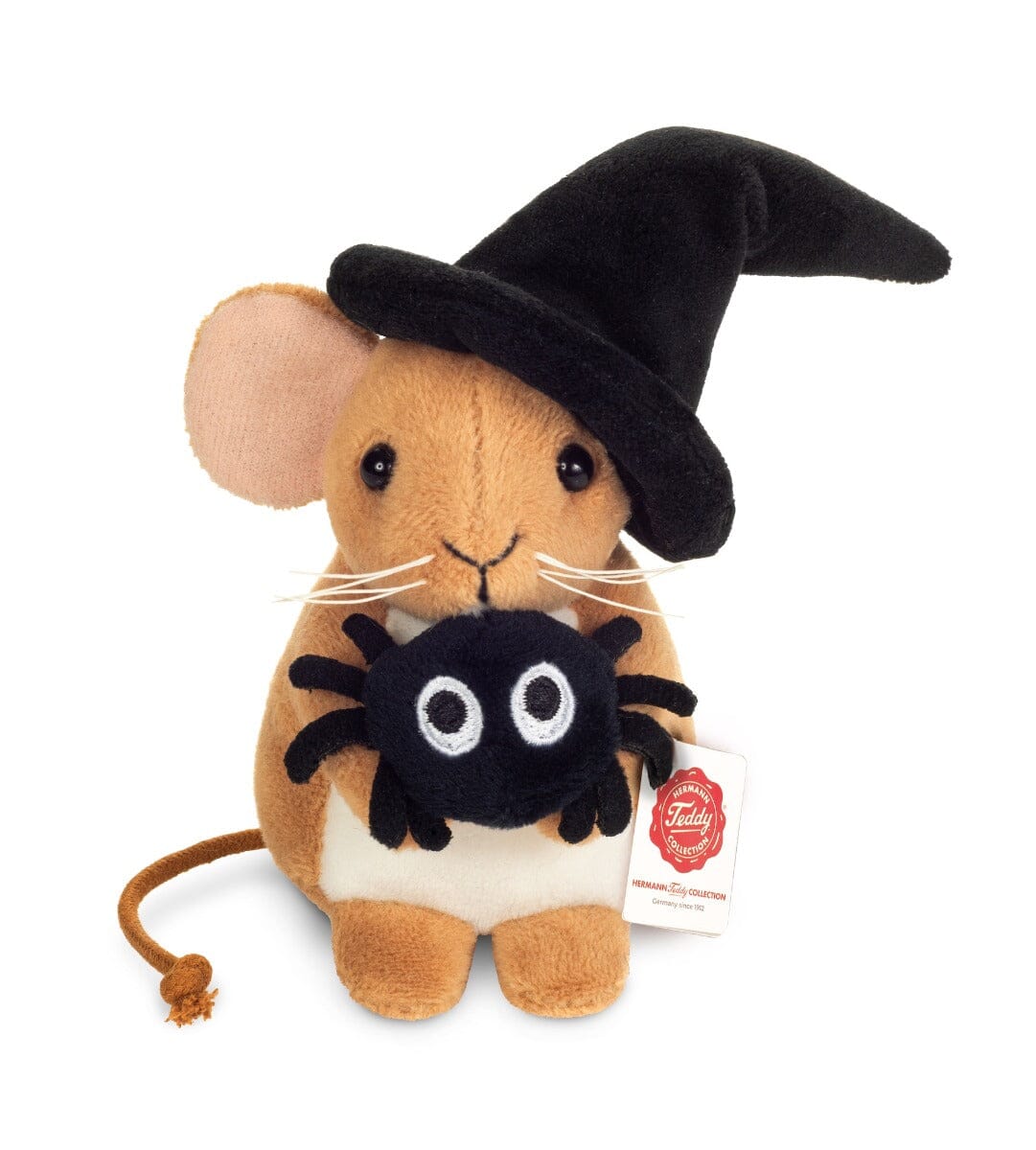 Peluche souris d’Halloween avec araignée 11 cm – Teddy Hermann