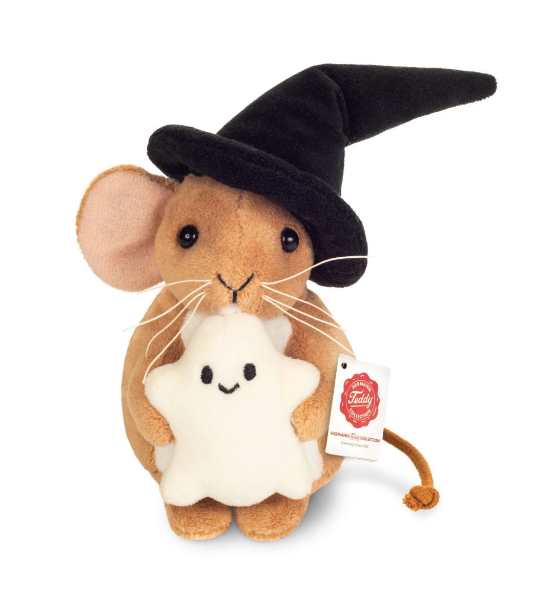Peluche souris d’Halloween avec fantôme 11 cm Teddy Hermann