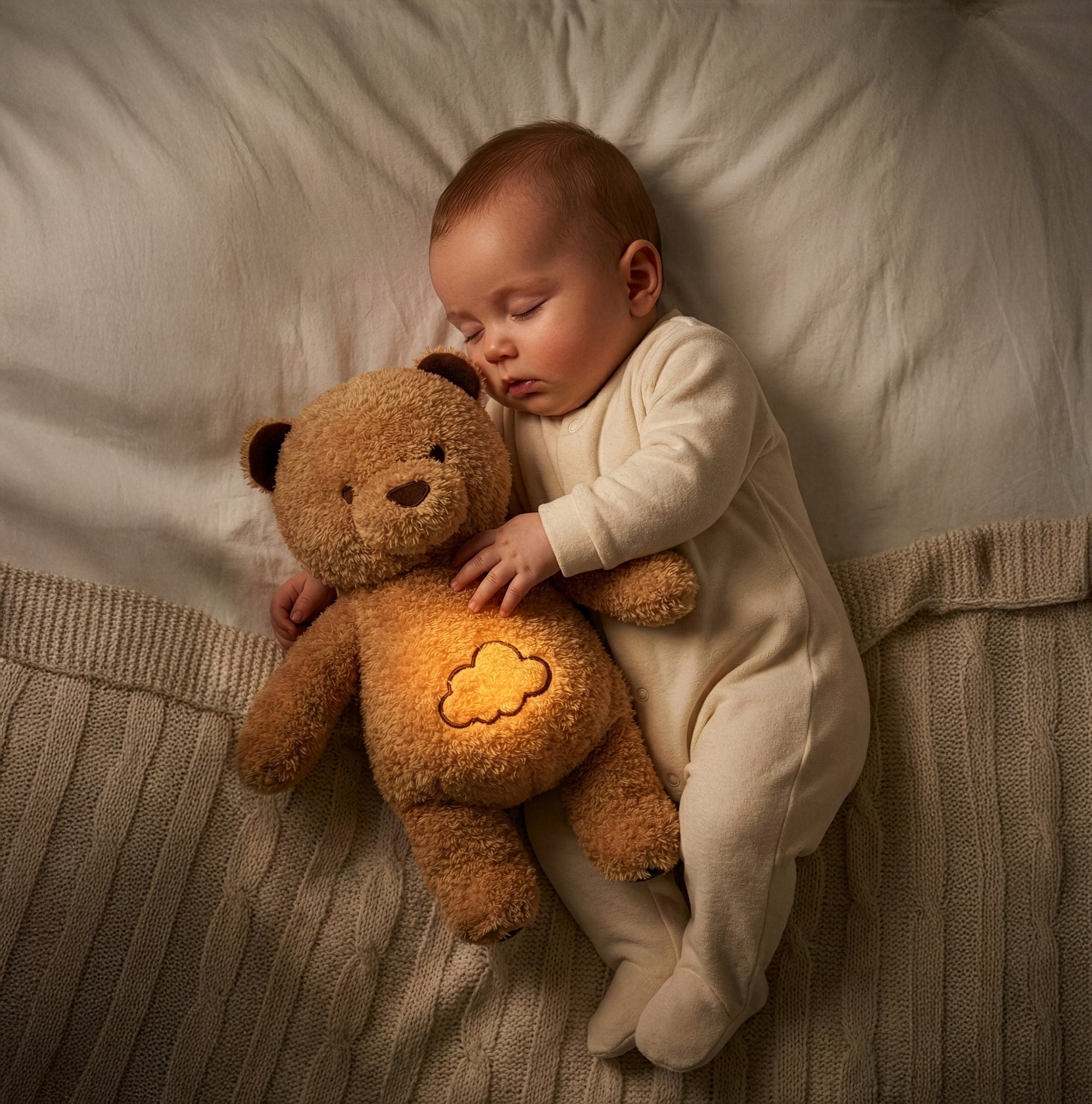 Peluche veilleuse ourson qui respire Cookie de Cloud b – vue 3