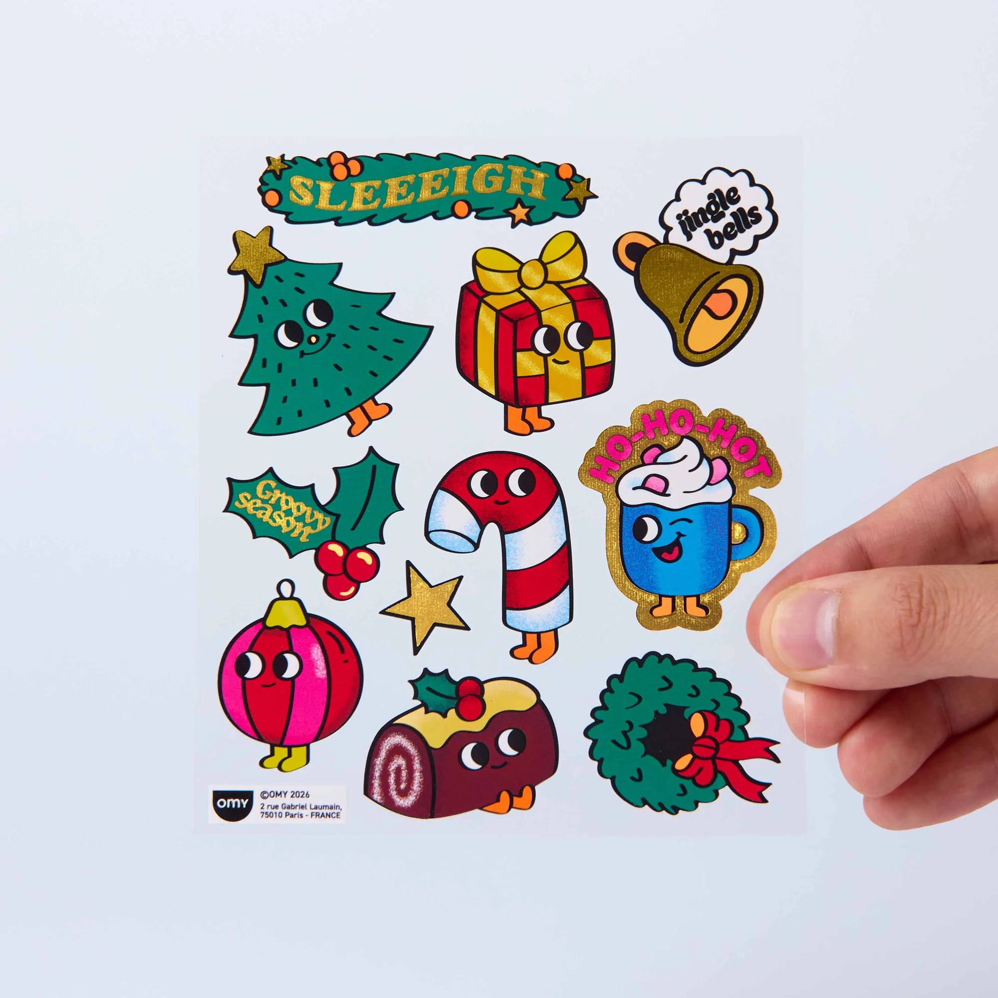 Planche de stickers Noël Fabulous Stickers Big d’Omy – planche de stickers