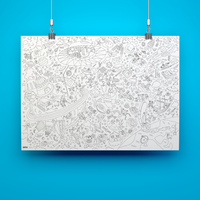 Poster géant à colorier Cosmos d’Omy – illustration de l’espace