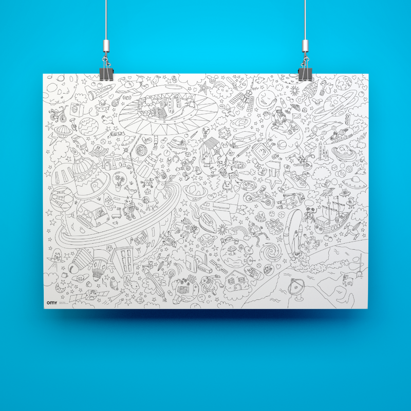 Poster géant à colorier Cosmos – Omy