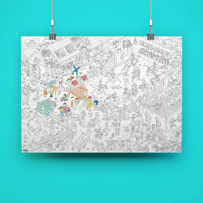 Poster géant à colorier poney club - Omy POS75 3760301402312