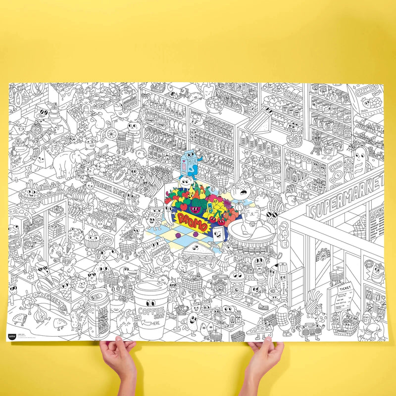Poster géant à colorier supermarché - Omy POS97 3760301404781