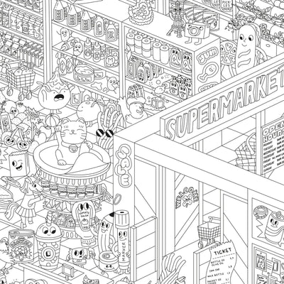 Poster géant à colorier supermarché - Omy POS97 3760301404781