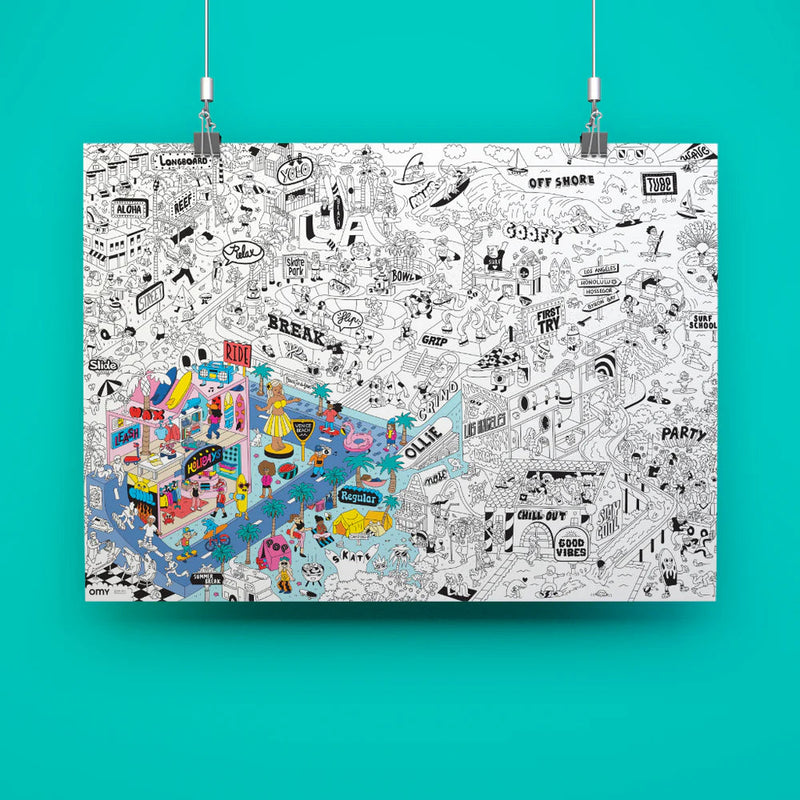 Poster geant Surf and Skate - Omy POS82 3760301402855