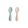 Première cuillère pour bébé cambridge blue/ shifting sand - mushie 70.080.01 0840355800258