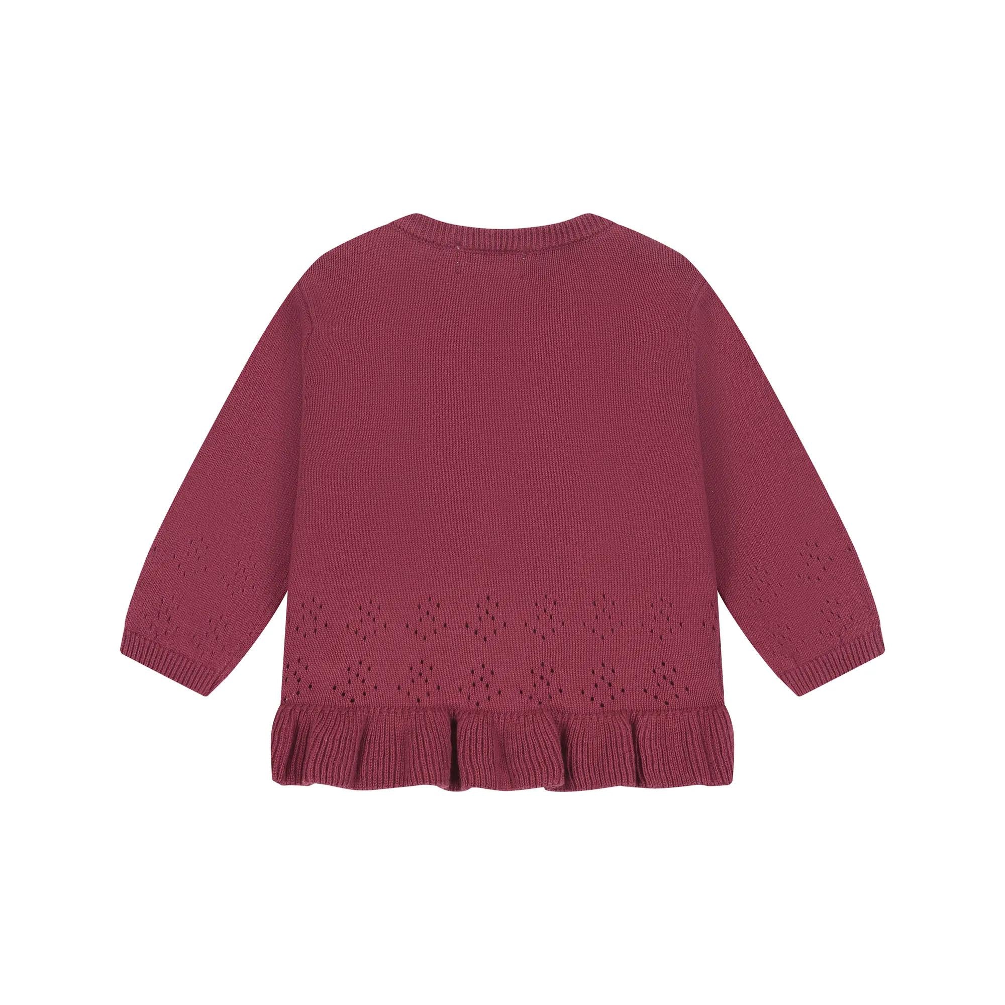 Pull bébé à volant rouge foncé d’A Tiny Story – vue 2