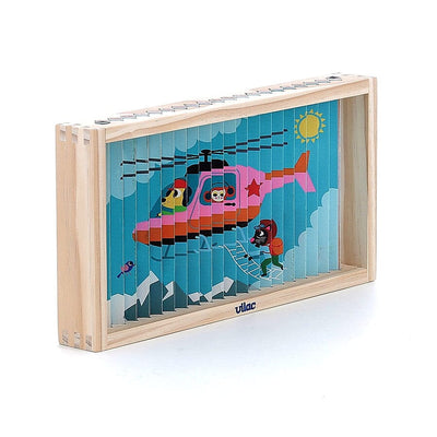 Puzzle 4 dimensions en bois les transports Ingela P Arrhenius - vilac 7639 3048700076397