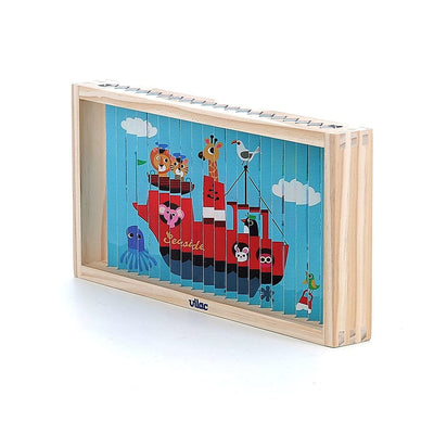 Puzzle 4 dimensions en bois les transports Ingela P Arrhenius - vilac 7639 3048700076397