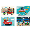 Puzzle 4 dimensions en bois les transports Ingela P Arrhenius - vilac 7639 3048700076397