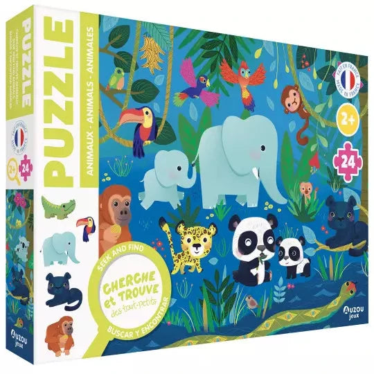 Puzzle cherche et trouve des tout-petits-Les animaux - AUZOU 9791039556804